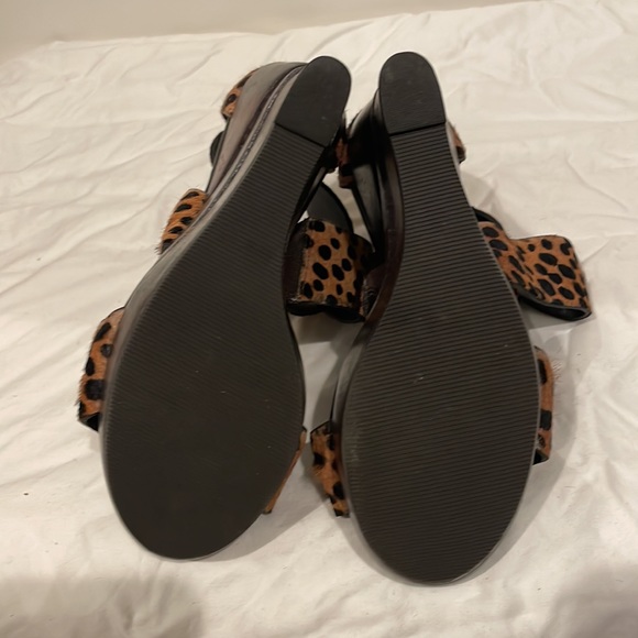 Diane Von Furstenburg ‘Opal’  Cheetah and wood wedge platform sandals size 6 - Picture 7 of 7